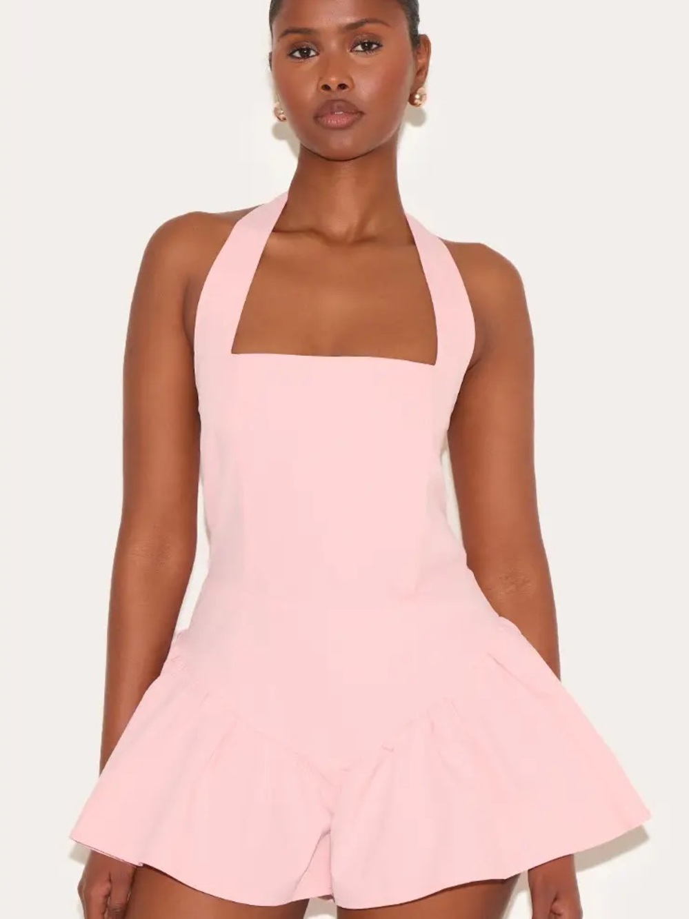 PLT HALTERNECK DROP WAIST FLOATY PLAYSUIT - US 6